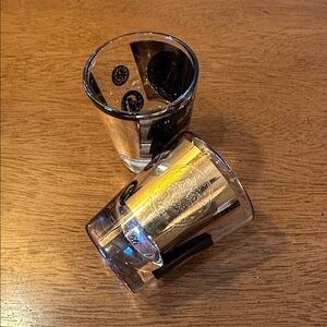 Vintage Cera MCM 22K Gold Coin Shot Glasses Set of 2